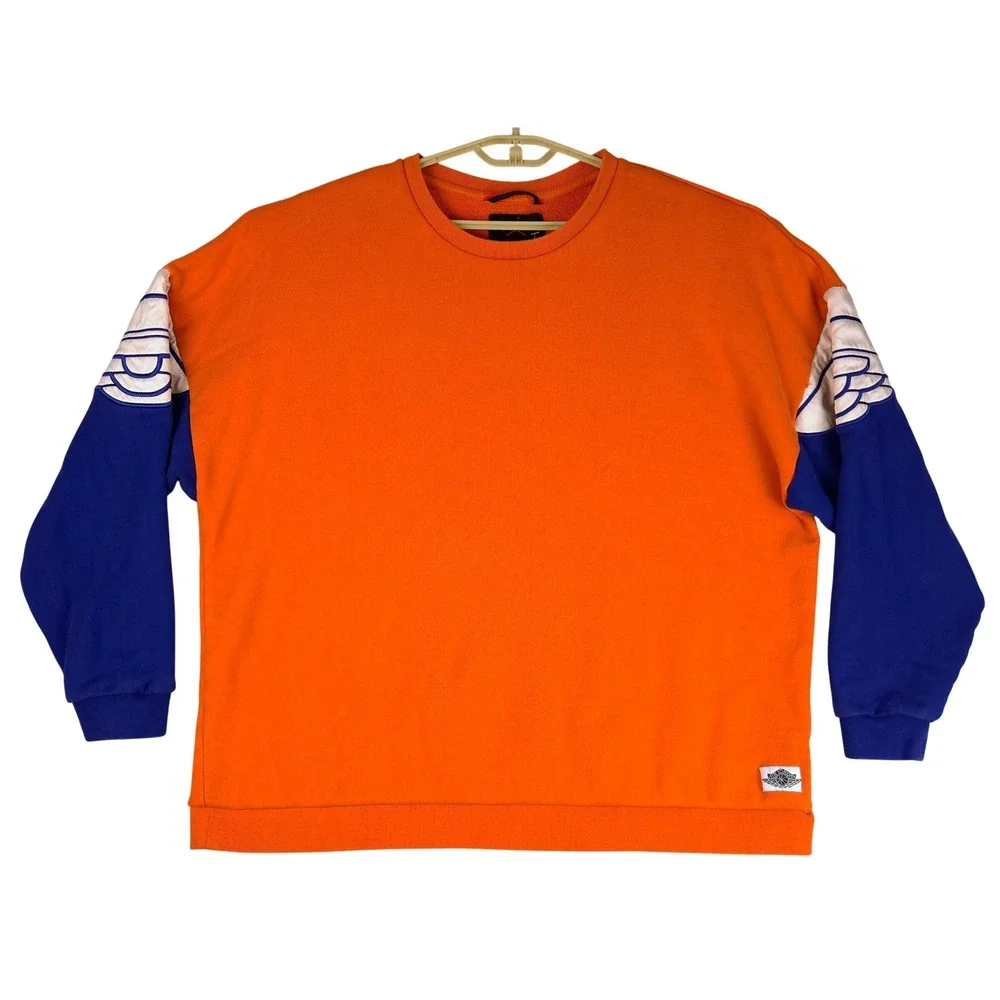 Jordan Sportswear Wings Crew Sweatshirt Orange Blue AO0426-891 Mens 3XL